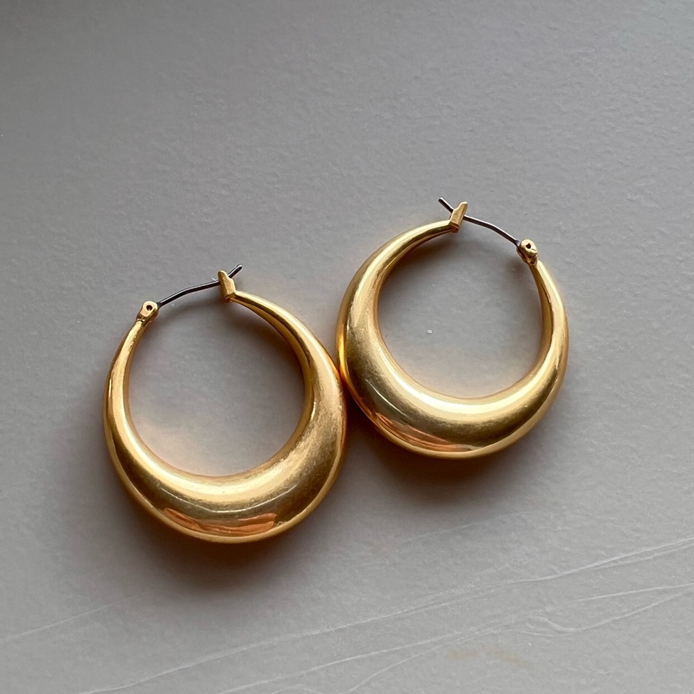 Madewell Crescent Large Hoop Earrings Gold